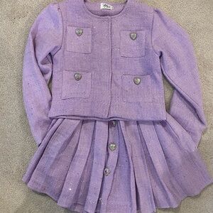 Lola + The Boys Lavender Tweed Girls Set Size 8